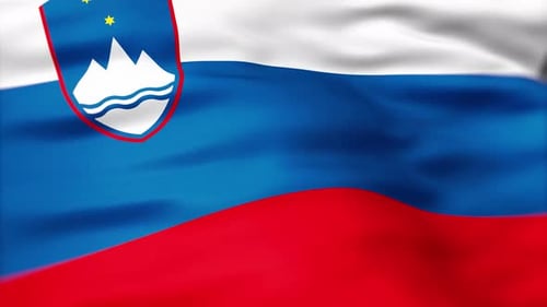 Slovenia National Flag Waving Seamless Loop Background