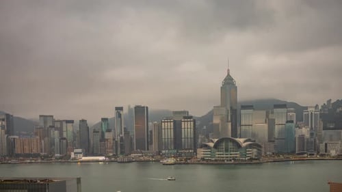 Hong Kong City Skyline From a High Vantage Point