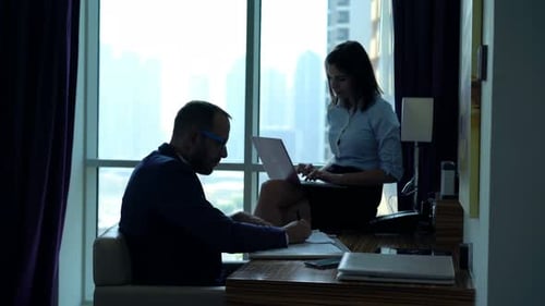 Corporate Teamwork in City Office