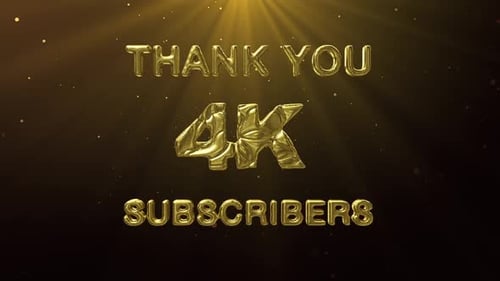 Gold Metallic Thank You Subscribers Celebration Text Animation