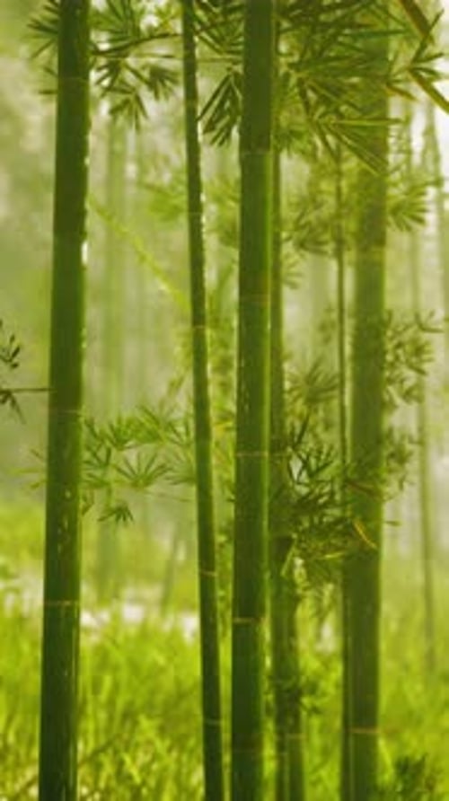 Towering Bamboo Forest in Vertical Composition Vertical
