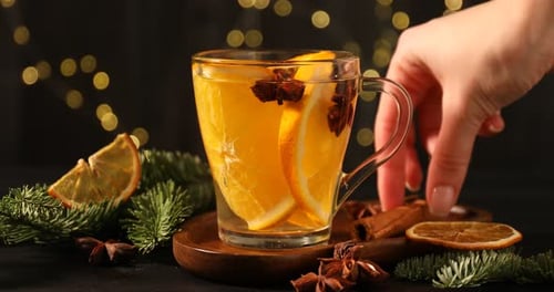 Winter Orange Tea with Cinnamon Stick