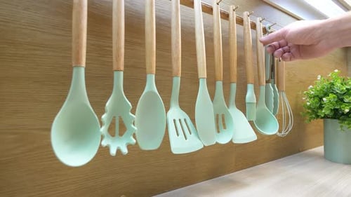 Kitchen Utensils in a Row