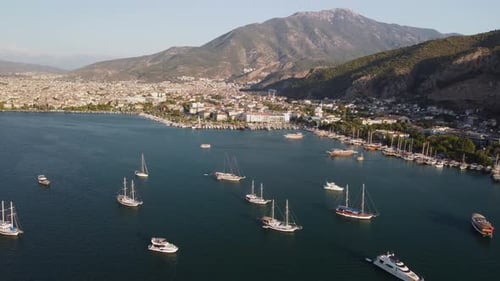 Awesome aerial view of Fethiye Bay in Turkey