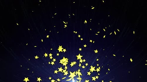 Flying 3D Stars Shape, Loop