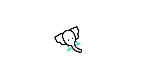 Flat Design Elephant Icon Animation Spraying Water