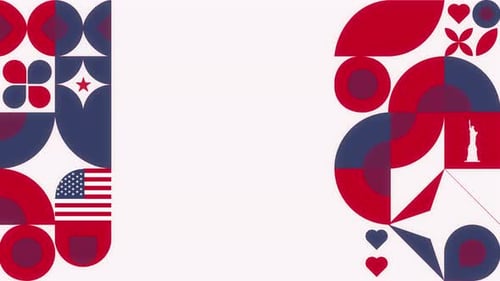 Colorful Geometric Pattern Background Usa Loop Background