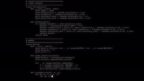 Futuristic Code Stream Overlay on Black Background, Digital Data Motion Graphics 1