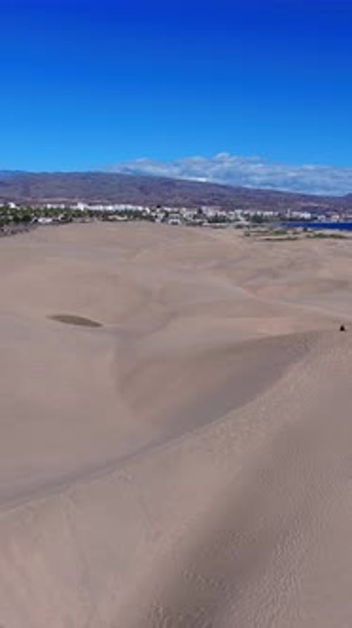 Aerial Over Maspalomas Dunes Gran Canaria Resort and Sea