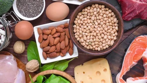 High Protein Foods Overhead Shot