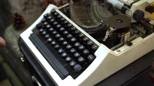 Old Typewriter Hand Typing