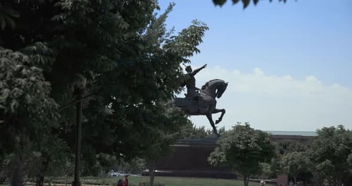 Amir Temur Monument In The Center Of Tashkent