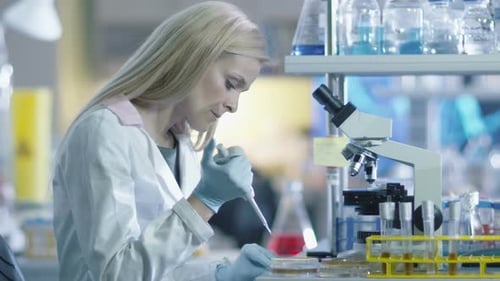 Woman Scientist Working in a Modern Laboratory