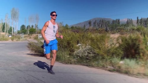 Athlete Sprints Through Arid Landscapes Building Endurance and Speed