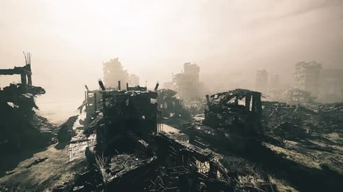 Silhouettes in Decay Massive Structures Evoke Weight and Silence