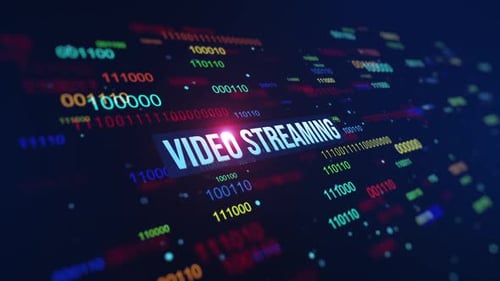 Video Streaming Digital Binary Code Background