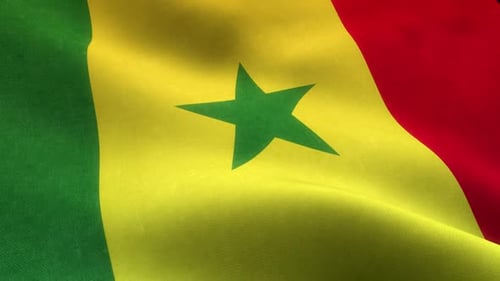 Realistic Waving Flag of Senegal Loop Animation
