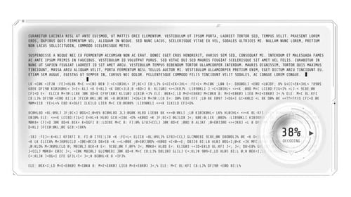 Une fenêtre pour décoder un large éventail de texte avec un chargeur de pourcentage