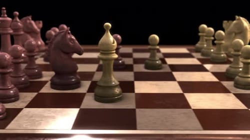 Kamera wischt ein Schachspiel