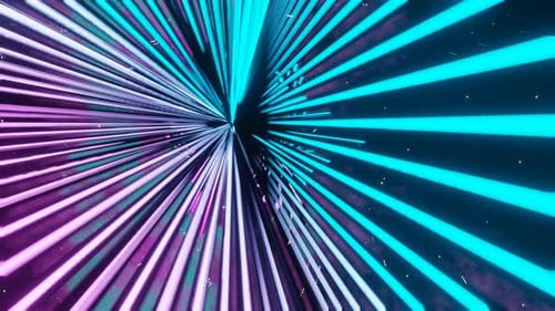 Cyan And Pink Neon Glowing Sci-Fi Triangular Dimension Background Vj Loop In 4K