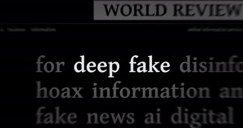 Deep fake hoax and manipulation headline titles media seamless loop