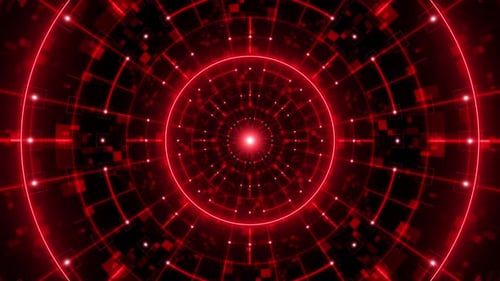 Digitaler Hintergrund mit pulsierendem roten Kreis