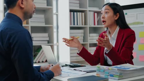 Business Discussion with Data in Modern Office