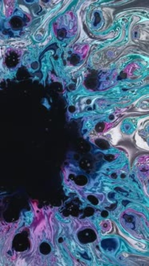 Abstract Fluid Art Design with Turquoise and Teal