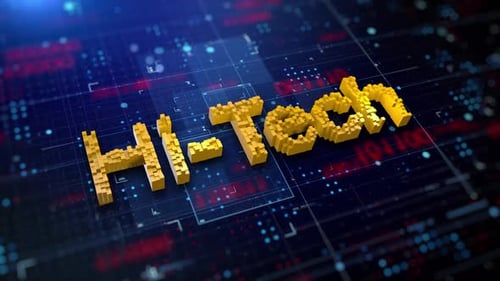 Futuristic Hi-Tech Pixelated Text Digital Background