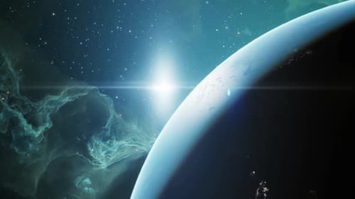 3D animation of light rays above the earth