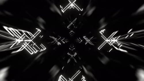 White Square Neon Sci Fi Strobe Flashing Tunnel Background Vj Loop In 4K