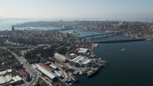 Aerial view of Beyoglu district in Istanbul European Side, Turkey.