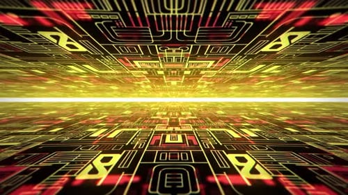 4k Hi-Tech Cyberpunk Animated Background Endless Sci-fi Neon Surface Loop