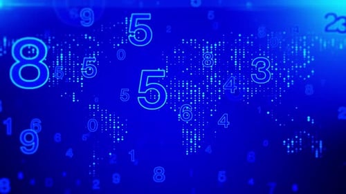 Flying Numbers Countdown Background Loop