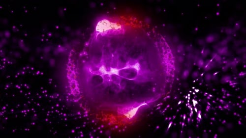 Glowing Purple Pink Energy Orb Particle Animation