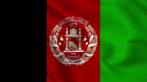 Waving Flag of Afghanistan in Fluid Realistic Style