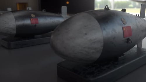 3D Animated Nuclear Bomb with Chinese Flag