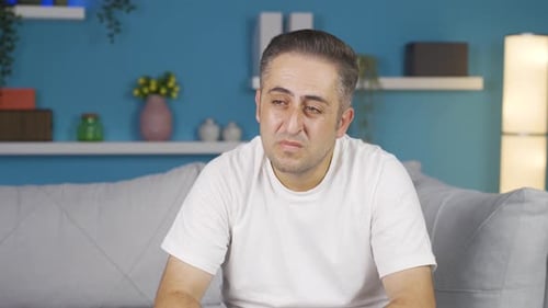 The emotional man gets sad.