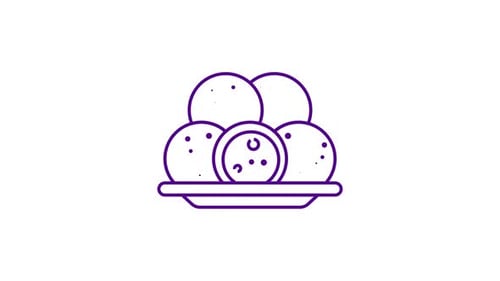 Flat Design Animation of Sweet Food on a Plate