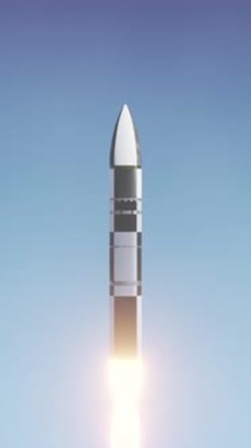 Futuristic Rocket Launch into Space Vertical Animation