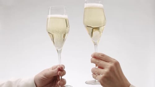 Crop Unrecognizable People Clinking Elegant Crystal Glasses