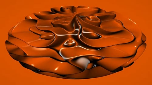 Abstract Orange Liquid Wavy Shape Motion Background