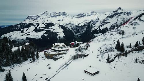 Engelberg ski resort. Winter sport