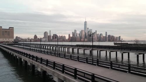 New York City Manhattan Skyline From New Jersey Manhattan Over the Hudson River NYC Cityscape Aerial