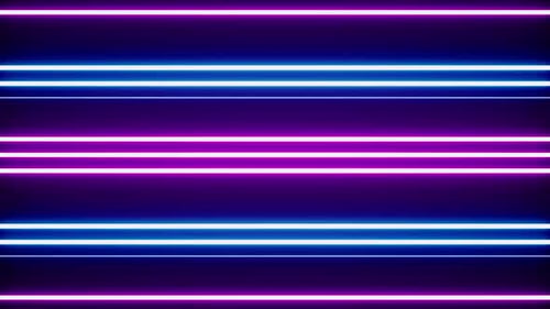 Abstract Neon Blue and Purple Glowing Lines Loop Background