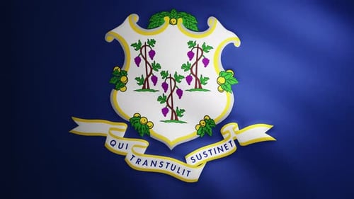 Waving Connecticut State Flag Animation