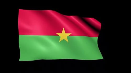 Burkina Faso Flag Waving Loop Animation