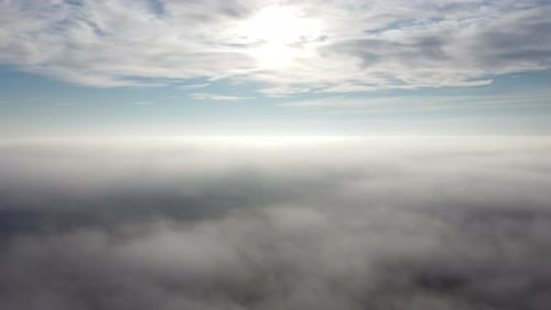 Aerial View of Clouds in the Blue Sky