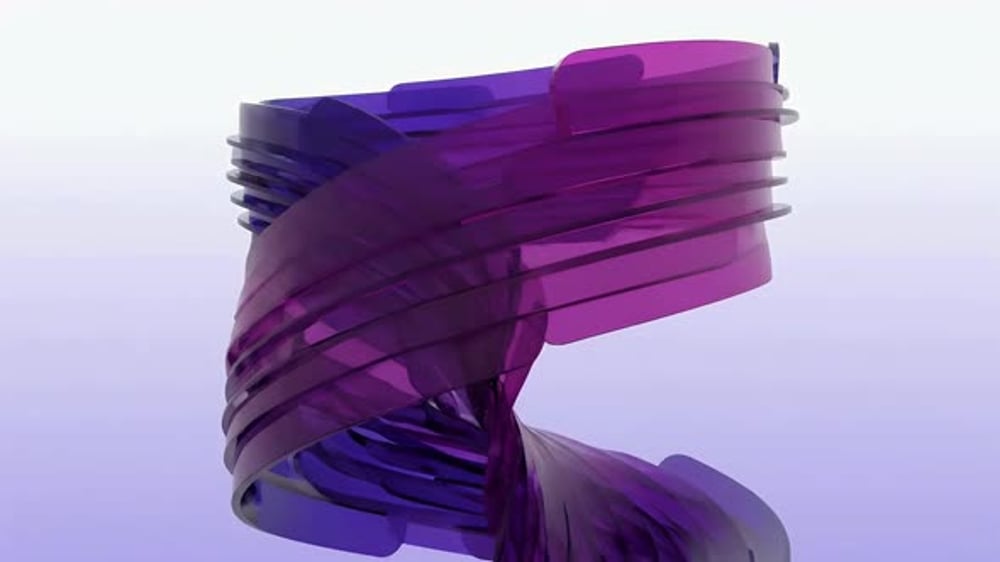 Abstract Translucent Fluid Spiral Loop Background Animation ...