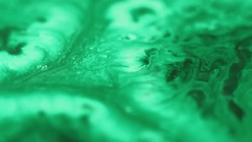 Ink Drip Liquid Spill Green Acrylic Emulsion Art